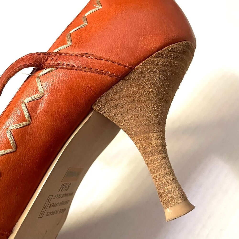 Diba Leather Mary Jane Whip Stitch Modest Stacked Heel - Picture 7 of 9